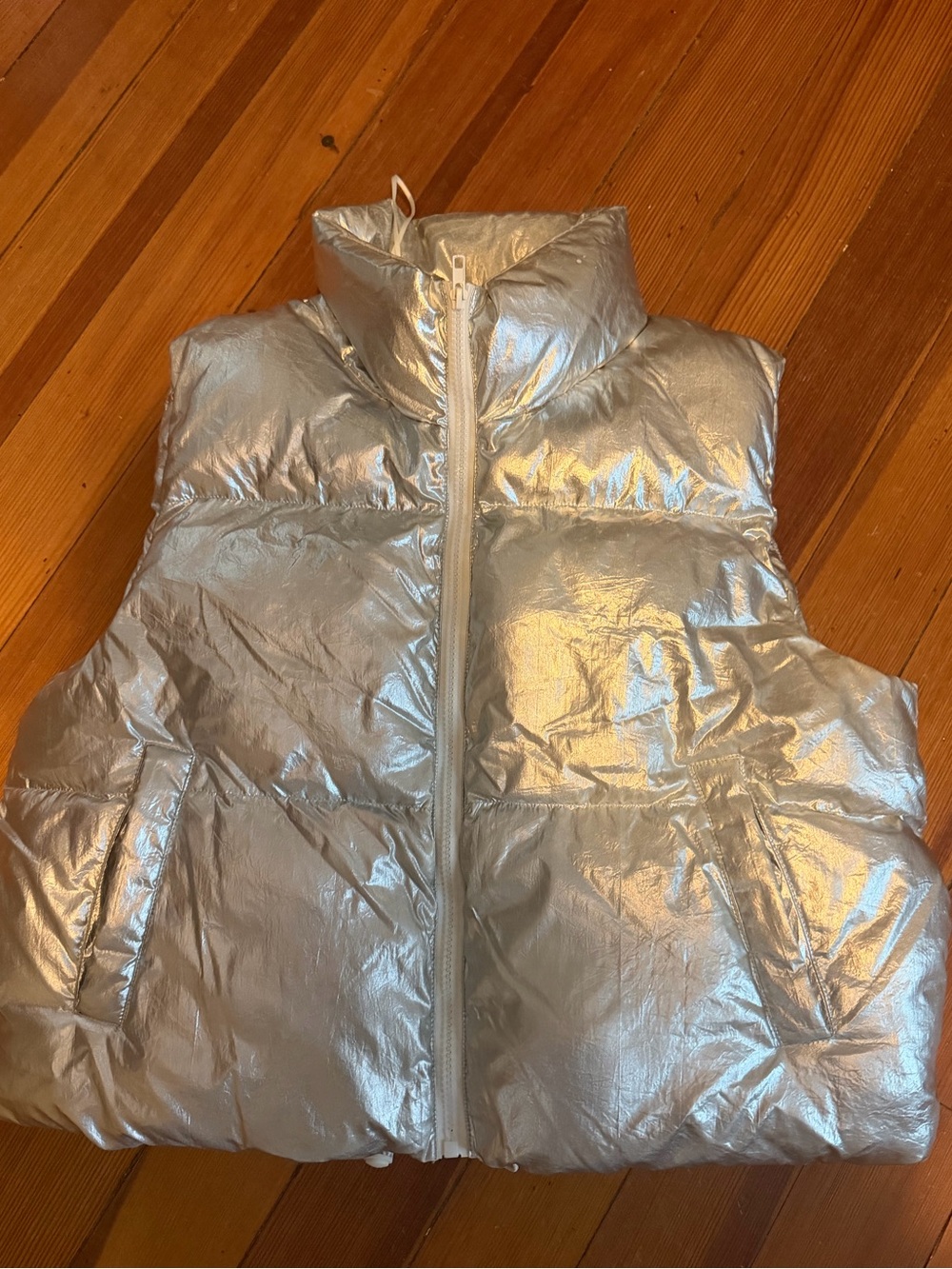 Papermoon Metallic Silver Kids Puffer Vest